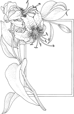 Lily And Greeting Card Coloring Page